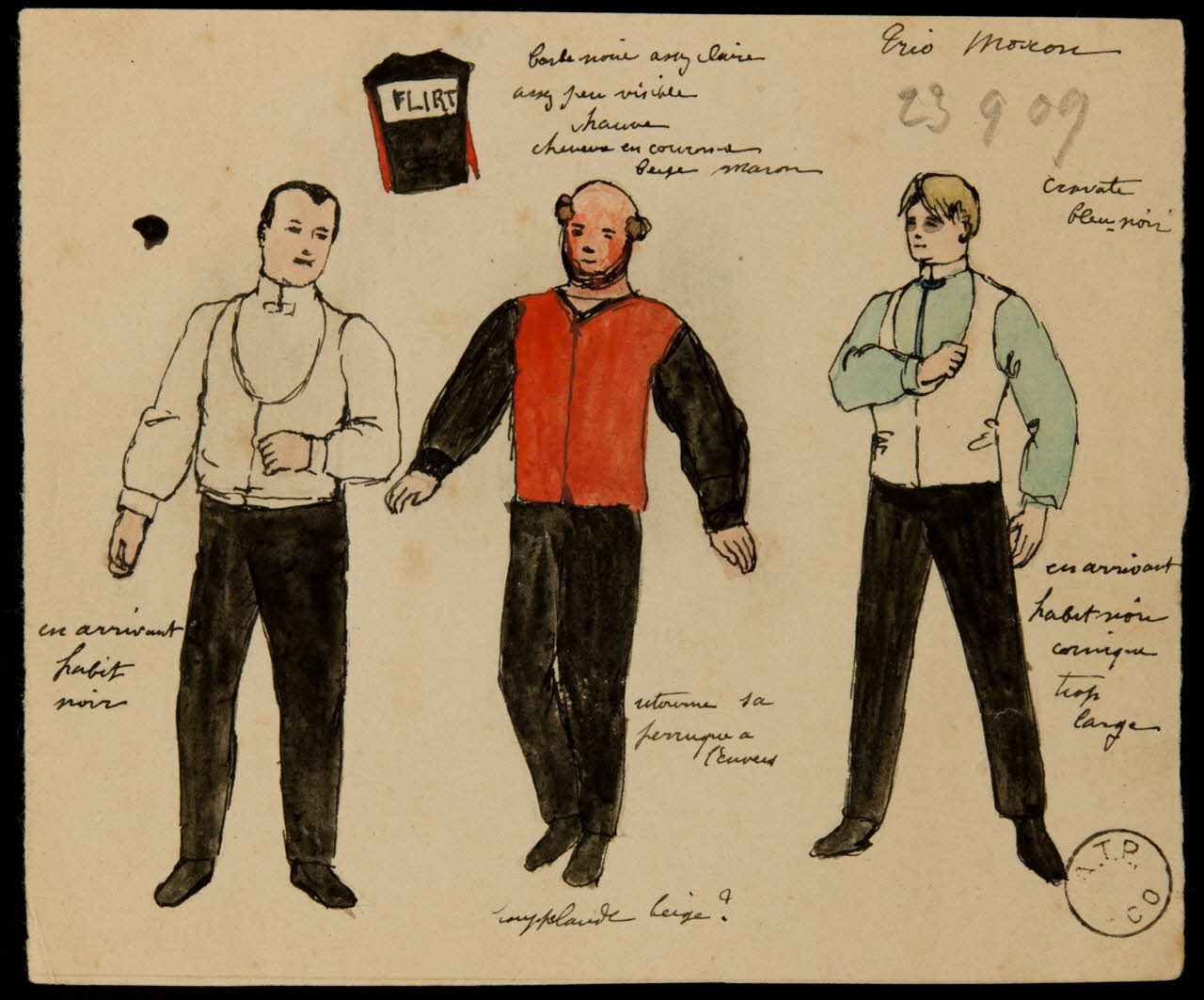 partie d'un ensemble de dessins Trio Moxon 1968.102.2234  Photo Mucem
