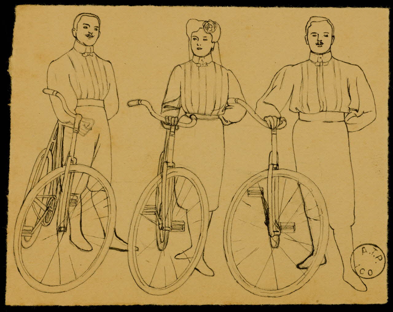 partie d'un ensemble de dessins Cyclistes 1968.102.2272.2 Photo Mucem
