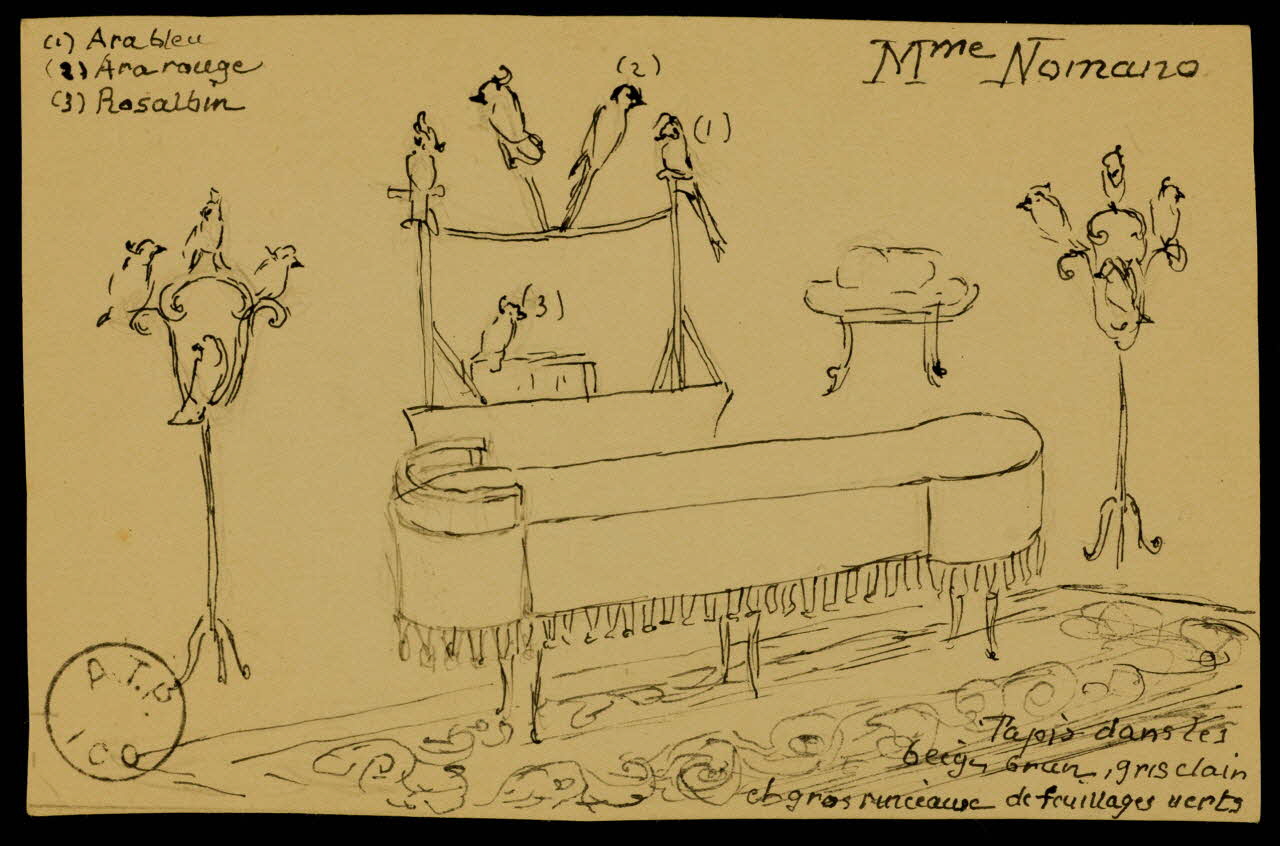 partie d'un ensemble de dessins Mme Nomano 1968.102.2274.1 Photo Mucem