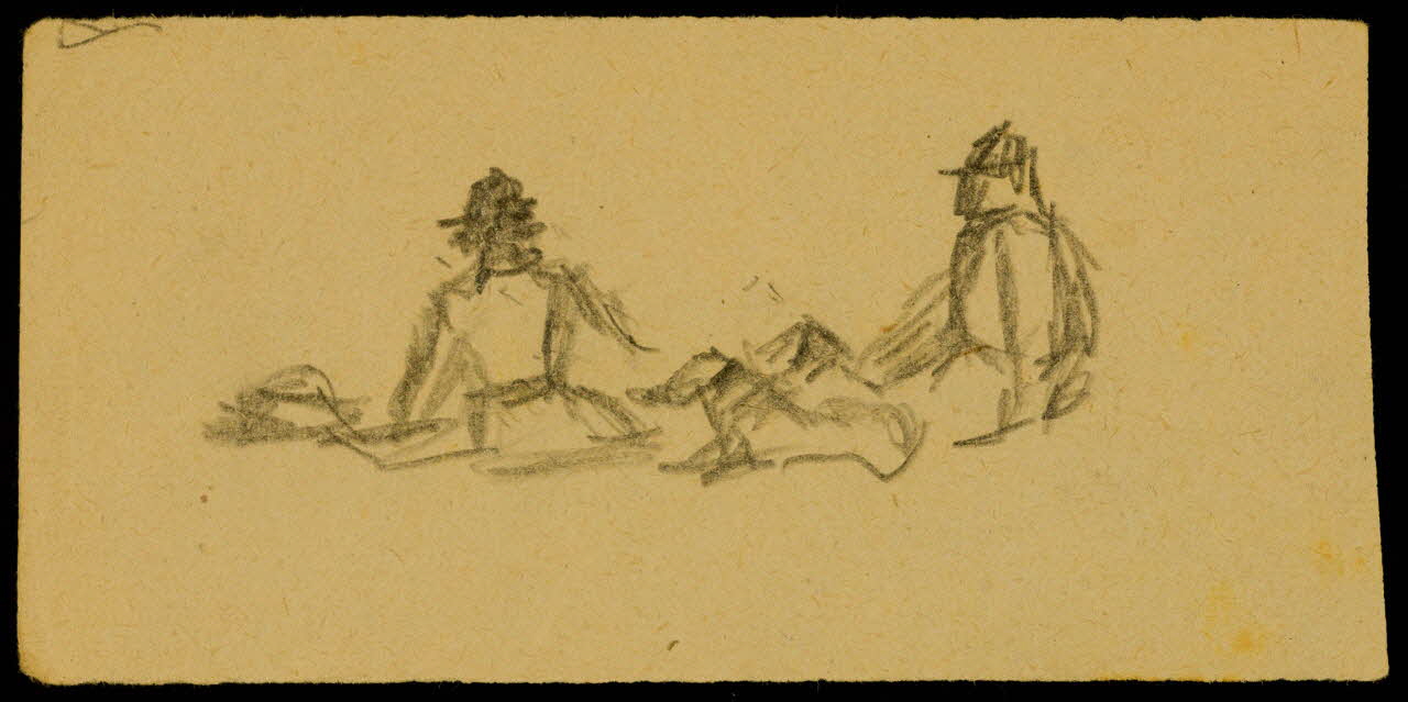 partie d'un ensemble de dessins Couple assis avec un chien 1968.102.2278.2 Photo Mucem