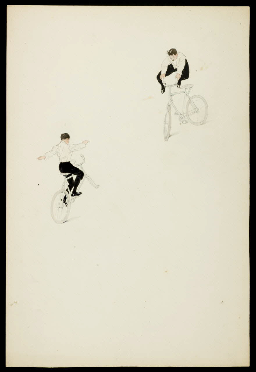 partie d'un ensemble de dessins Acrobate sur sa bicyclette 1968.102.228 Photo Mucem