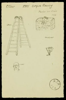 partie d'un ensemble de dessins Ollier 1921 Cirque Rancy 1968.102.2289.1  Photo Mucem