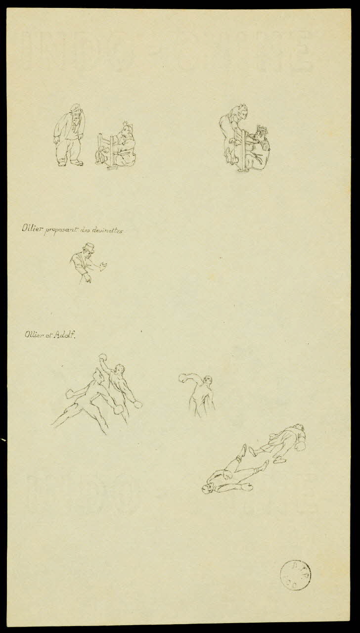 partie d'un ensemble de dessins Ollier proposant des devinettes  Ollier et Adolf. 1968.102.2289.5 Photo Mucem