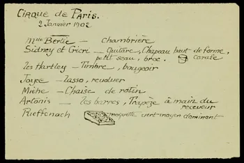 partie d'un ensemble de dessins Cirque de Paris  20 novembre 21 1968.102.2335.1 Photo Mucem