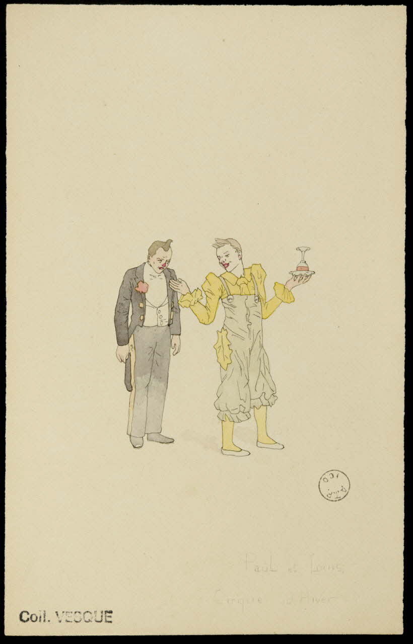 partie d'un ensemble de dessins Paul et Louis,  Cirque d'Hiver 1968.102.2341.1 Photo Mucem