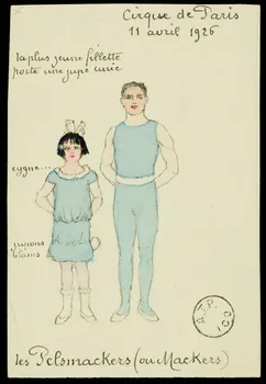 partie d'un ensemble de dessins Cirque de Paris  11 avril 1926  les Pelsmackers (ou Mackers) 1968.102.2343 Photo Mucem
