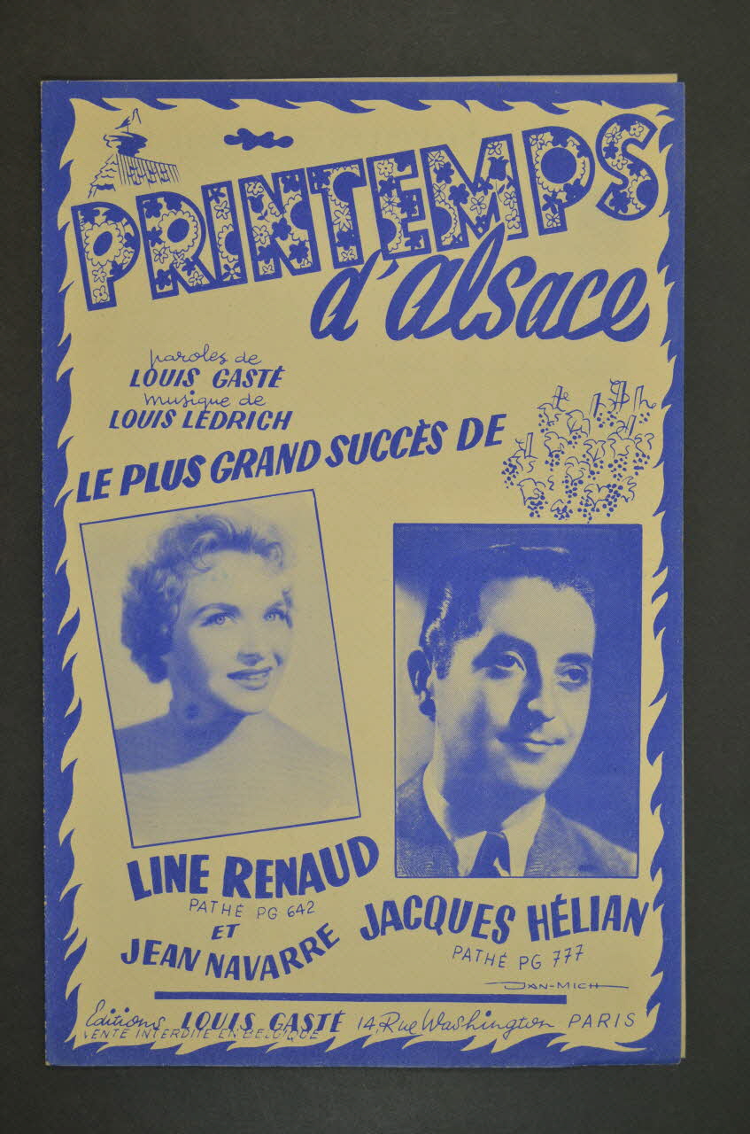 Louis Ledrich ; Louis Gasté ; Line Renaud chanson petit format Île-de-France, France 1953 1966.156.14 Photo Mucem