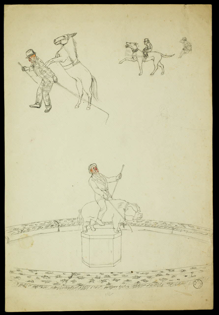 partie d'un ensemble de dessins Numéro de clown et animaux 1968.102.2347.2 Photo Mucem