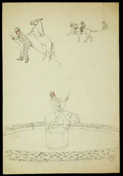 partie d'un ensemble de dessins Numéro de clown et animaux 1968.102.2347.2 Photo Mucem