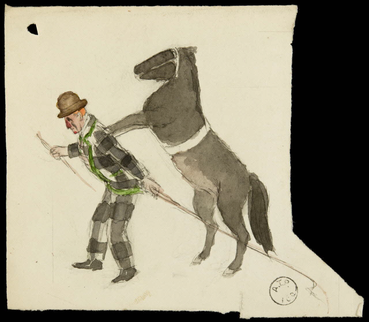 partie d'un ensemble de dessins Clown et cheval 1968.102.2348.5 Photo Mucem