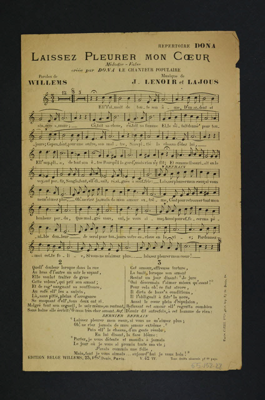 chanson petit format 1965.152.28 Photo Mucem