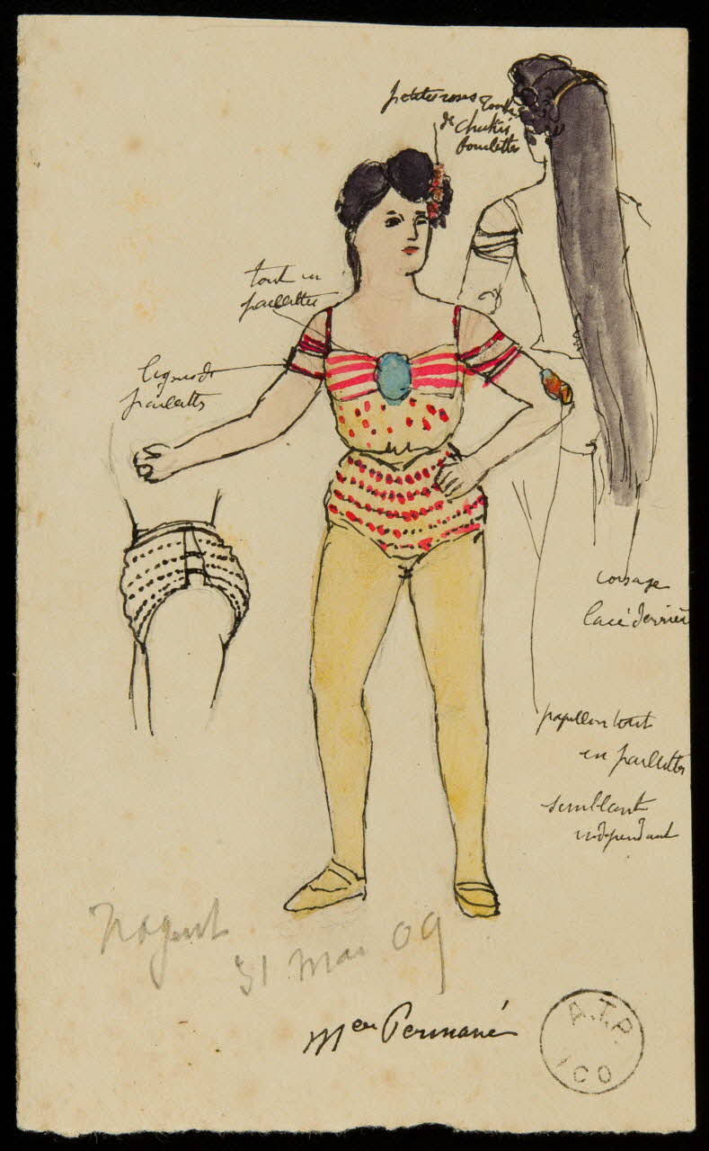 partie d'un ensemble de dessins Mme Permané 1968.102.2368.13 Photo Mucem