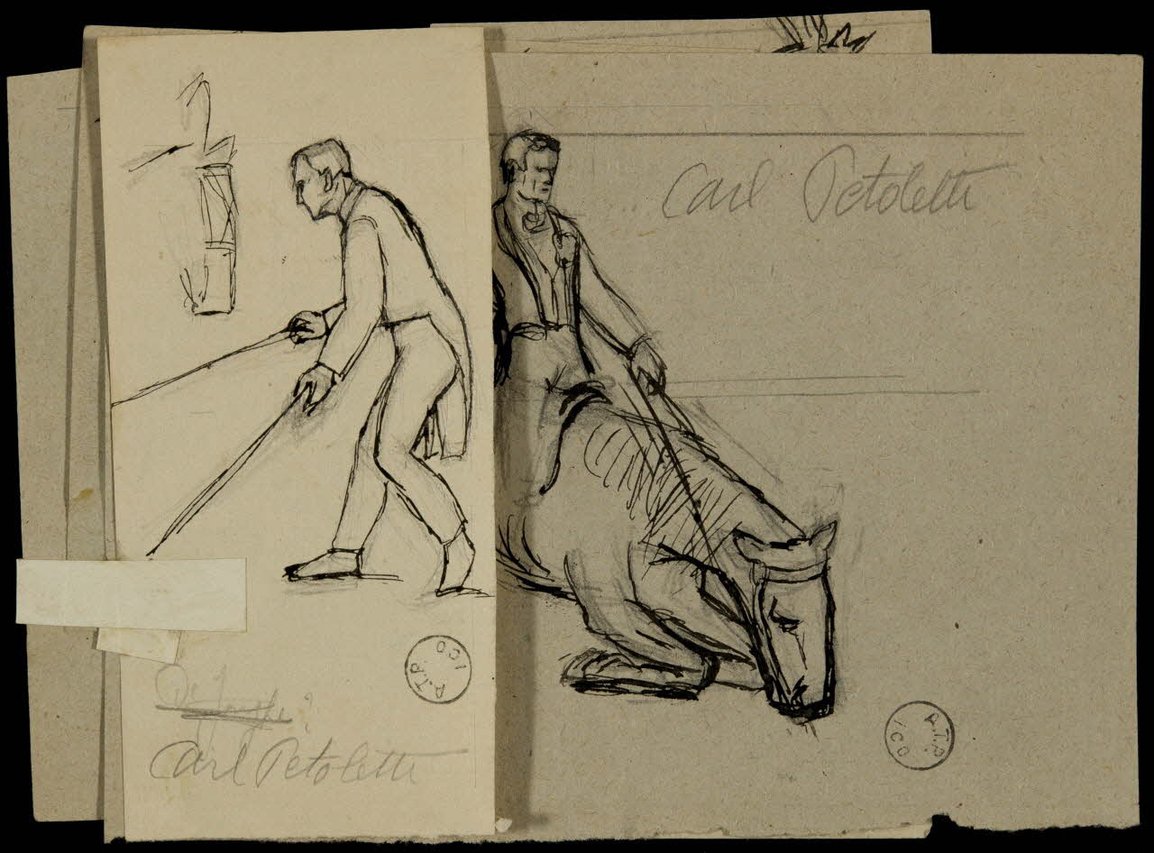 partie d'un ensemble de dessins Carl Petoletti 1968.102.2375.1 Photo Mucem