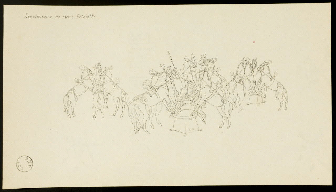 partie d'un ensemble de dessins Les chevaux de Karl Petoletti 1968.102.2376.4 Photo Mucem
