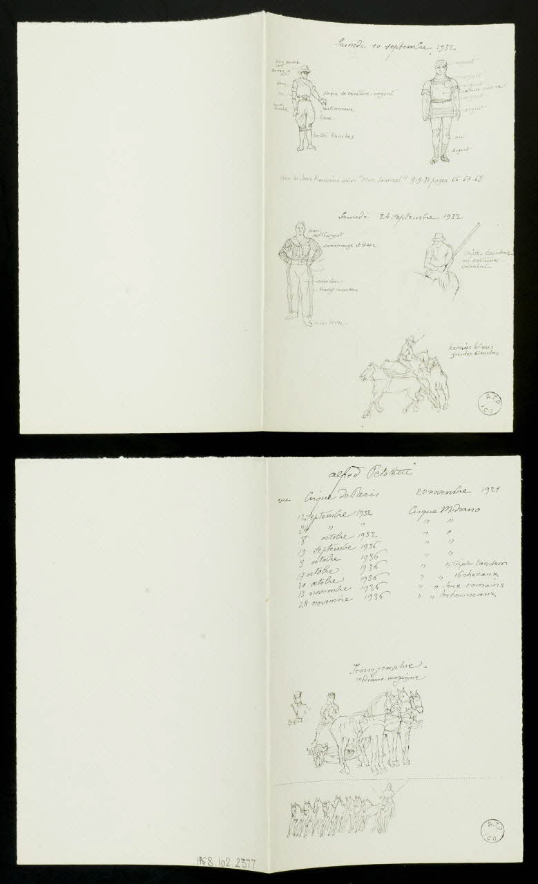 partie d'un ensemble de dessins alfred Petoletti 1968.102.2377.1/2 Photo Mucem