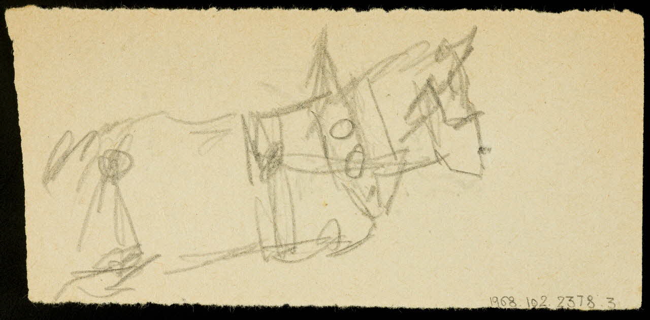 partie d'un ensemble de dessins Esquisses de cheval 1968.102.2378.3 Photo Mucem