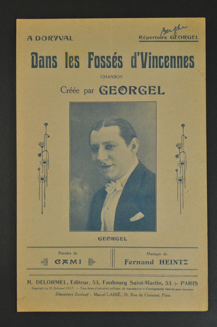 Fernand Heintz ; Cami ; Georgel ; H. Delormel chanson petit format Île-de-France, France 1918 1966.156.19 Photo Mucem