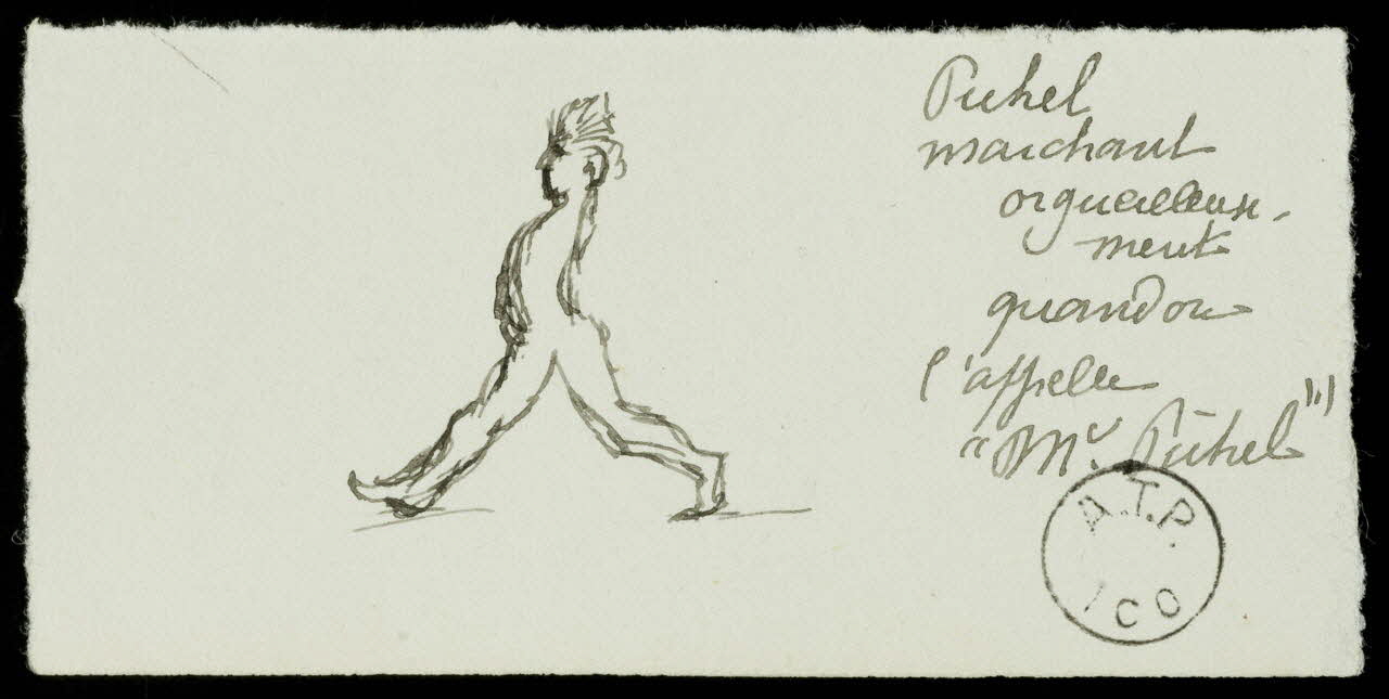 partie d'un ensemble de dessins Pichel  marchant  orgueilleux 1968.102.2394.1 Photo Mucem