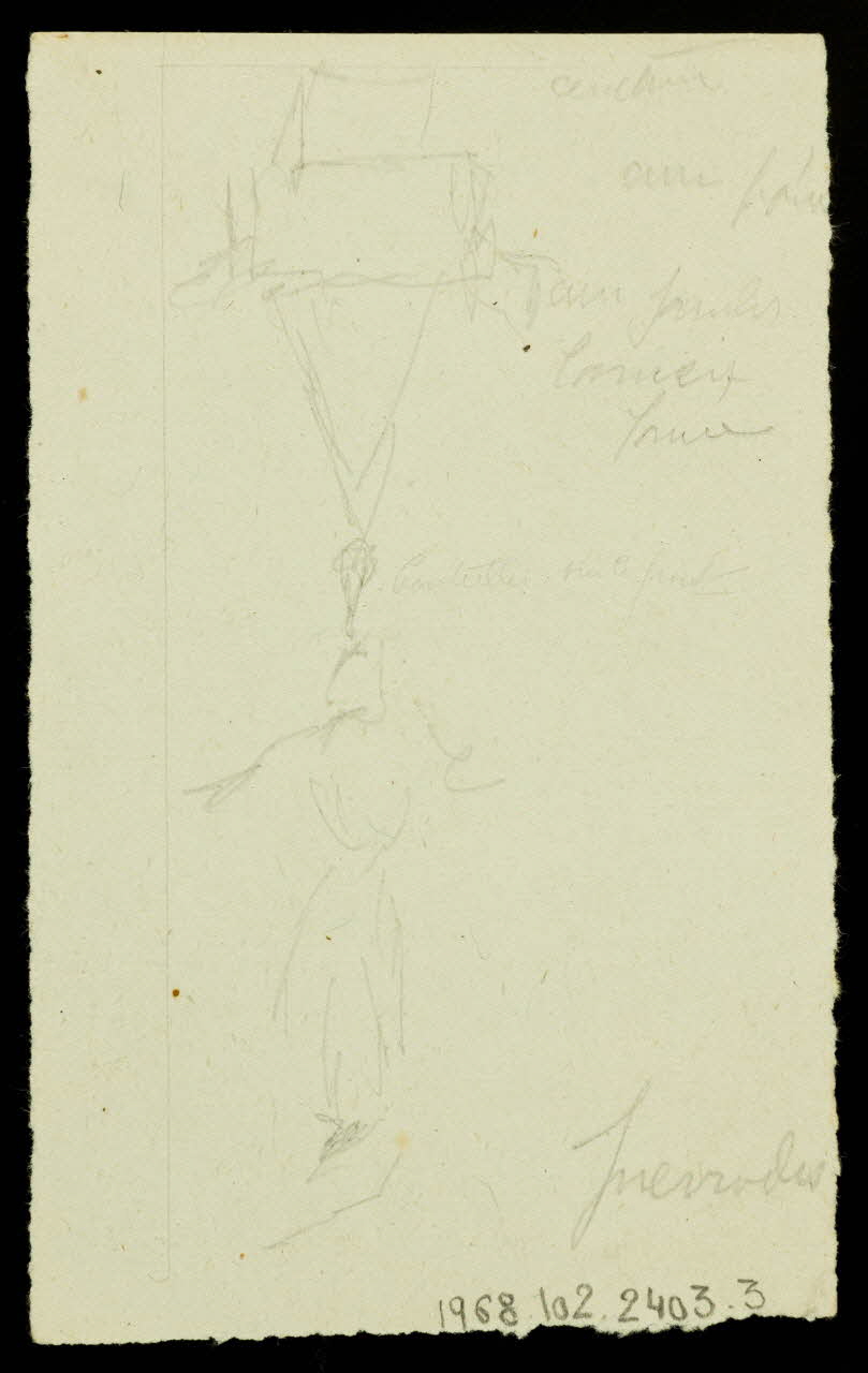 partie d'un ensemble de dessins Mme Pierrodis  assise sur une chaise 1968.102.2403.3 Photo Mucem