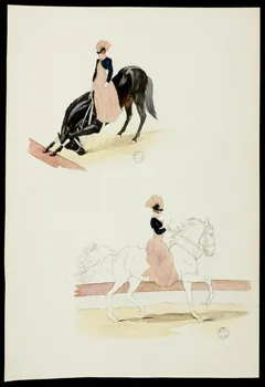 partie d'un ensemble de dessins Ecuyère sur son cheval 1968.102.2408 Photo Mucem