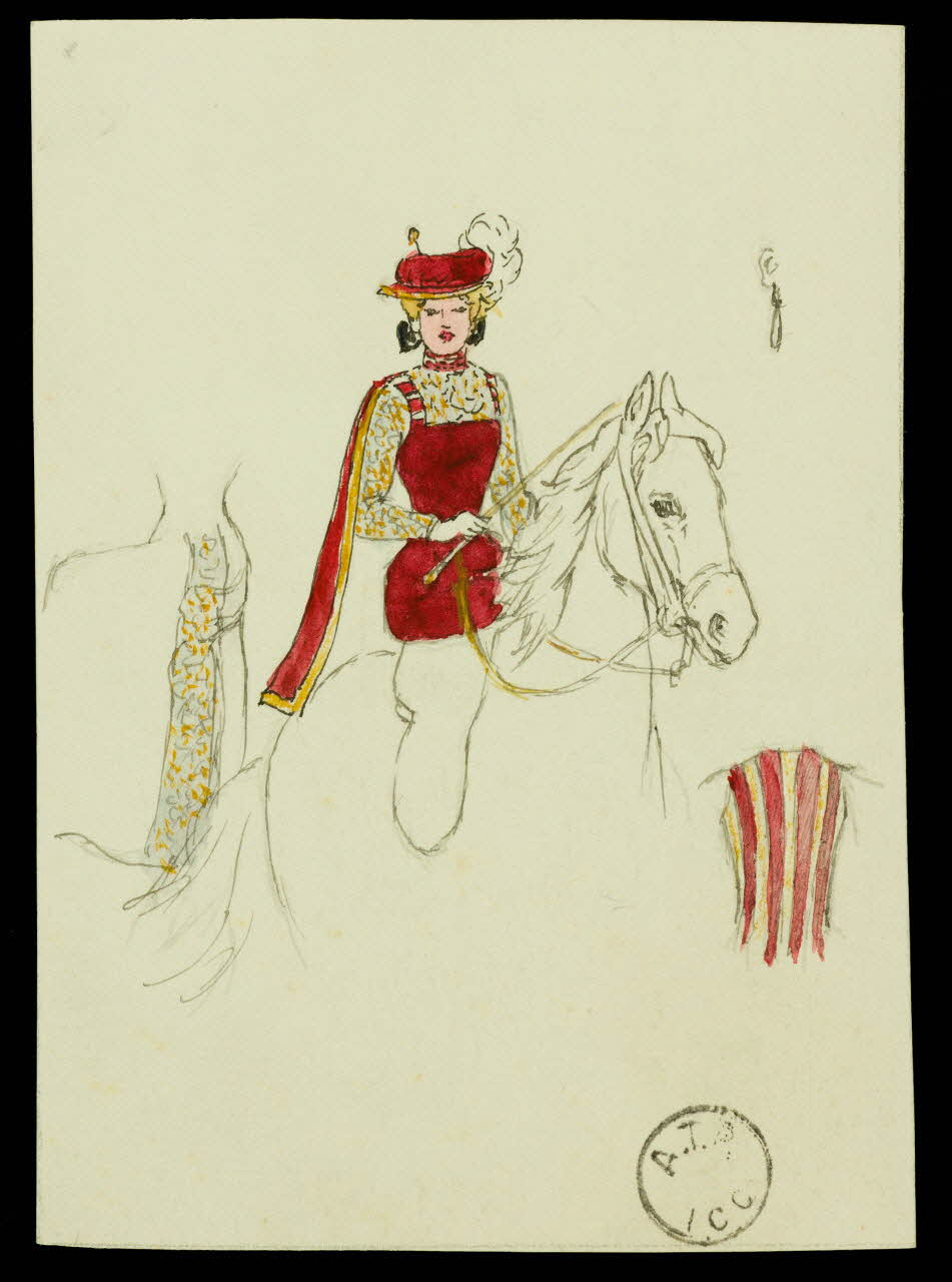 partie d'un ensemble de dessins Cavalière 1968.102.2411.10 Photo Mucem