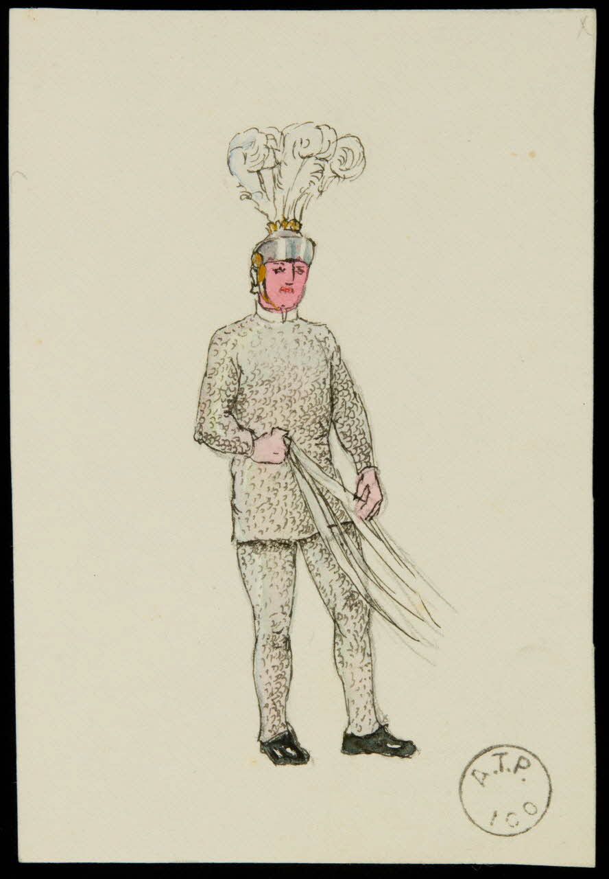 partie d'un ensemble de dessins Homme en costume de scène 1968.102.2411.13 Photo Mucem