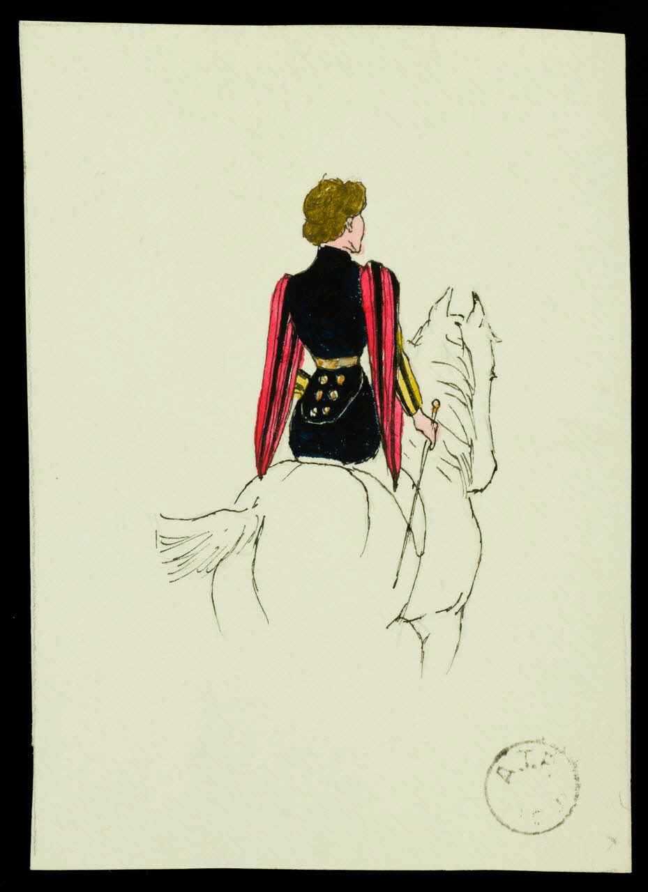 partie d'un ensemble de dessins Ecuyer de dos 1968.102.2411.6 Photo Mucem