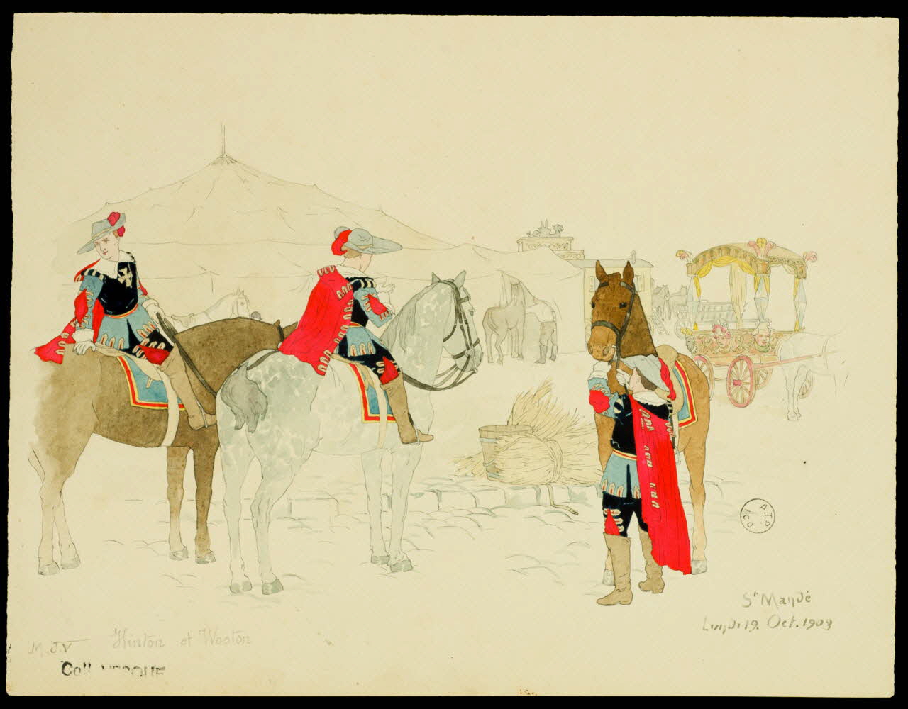 partie d'un ensemble de dessins Hinton et Wooton  St Mandé  Lundi 19. Oct. 1903 1968.102.2426.2 Photo Mucem