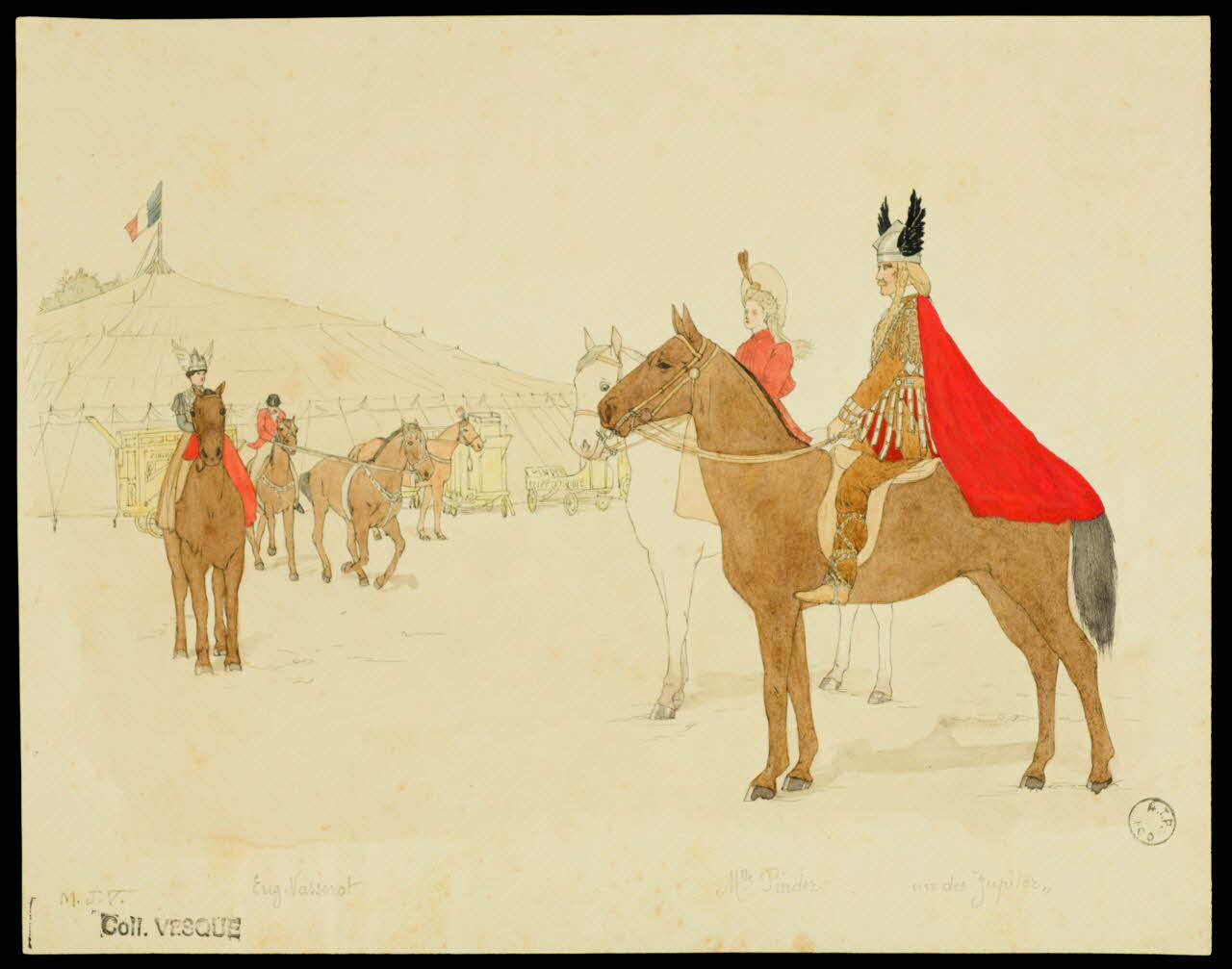 partie d'un ensemble de dessins Eug. Vasserot  Mlle Pinder  un des "Jupiter" 1968.102.2426.3 Photo Mucem