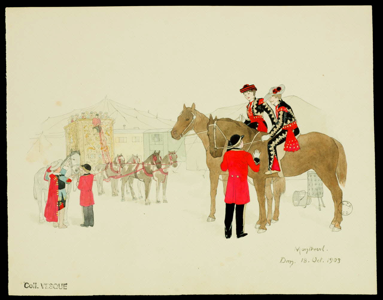 partie d'un ensemble de dessins Montreuil.  Dim. 18. Oct. 1903 1968.102.2426.4 Photo Mucem