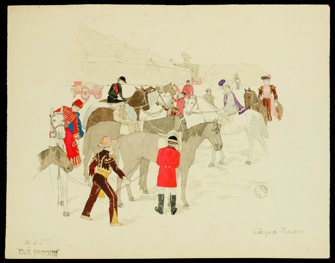 partie d'un ensemble de dessins Cirque Pinder 1968.102.2426.5 Photo Mucem