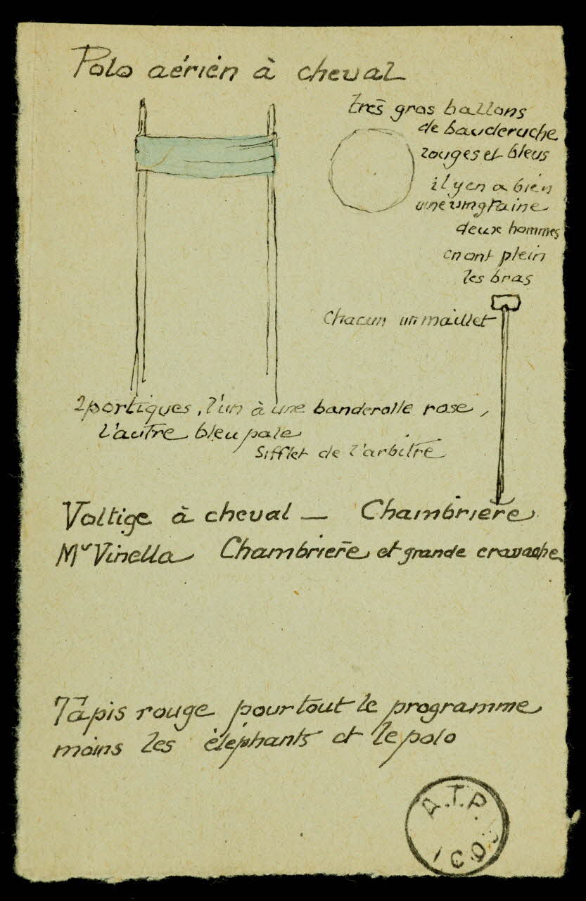 partie d'un ensemble de dessins Polo aérien à cheval 1968.102.2427.2 Photo Mucem