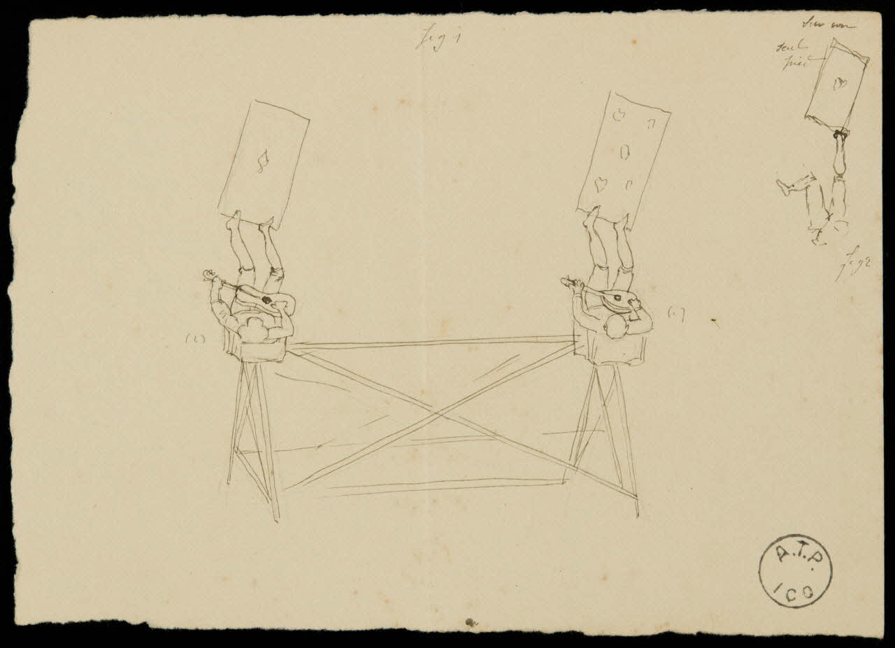 partie d'un ensemble de dessins Numéro de cirque 1968.102.2431.11 Photo Mucem