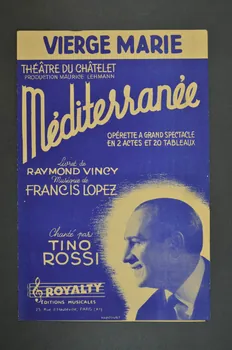 Raymond Vincy ; Francis Lopez ; Tino Rossi ; Royalty; chanson petit format Paris 10ème 1956 1966.156.23  Photo Mucem