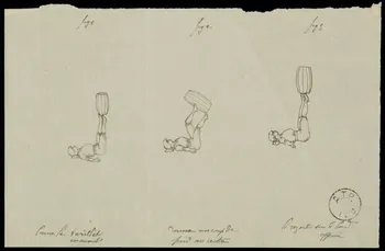 partie d'un ensemble de dessins Décomposition des mouvements de jonglage 1968.102.2431.9  Photo Mucem