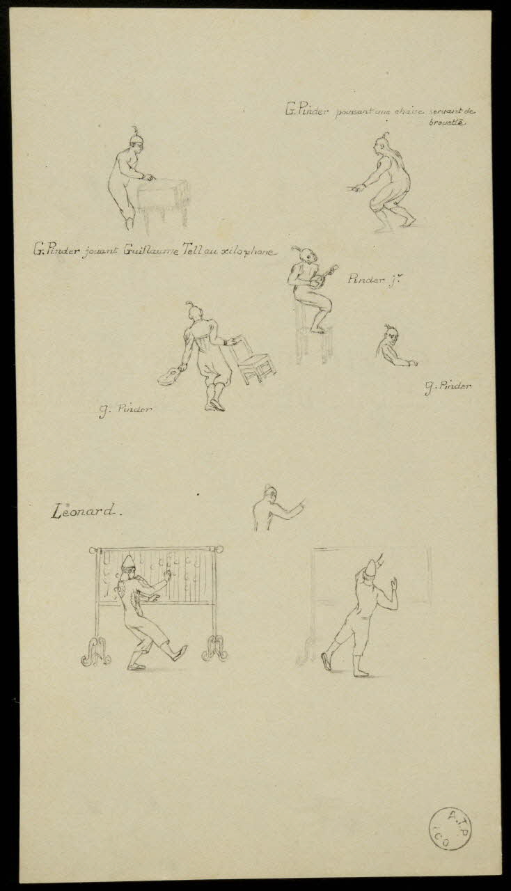partie d'un ensemble de dessins G. Pinder et Leonard 1968.102.2433.2 Photo Mucem