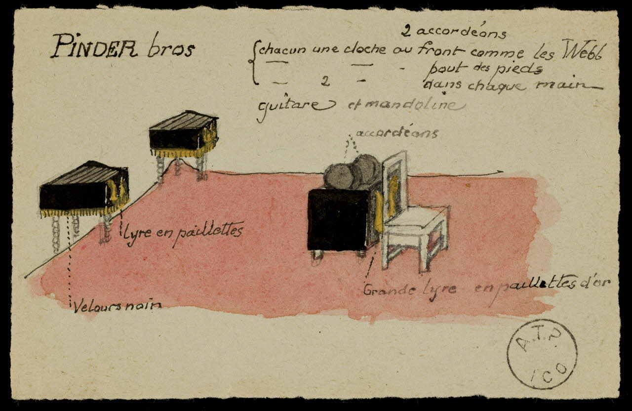 partie d'un ensemble de dessins Pinder bros 1968.102.2434.2 Photo Mucem