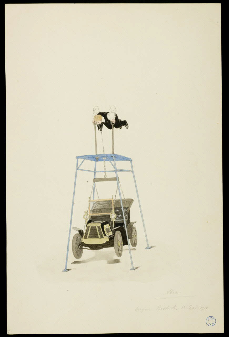 partie d'un ensemble de dessins Abex  Cirque Bostock 13 Sept. 1913 1968.102.244.1 Photo Mucem