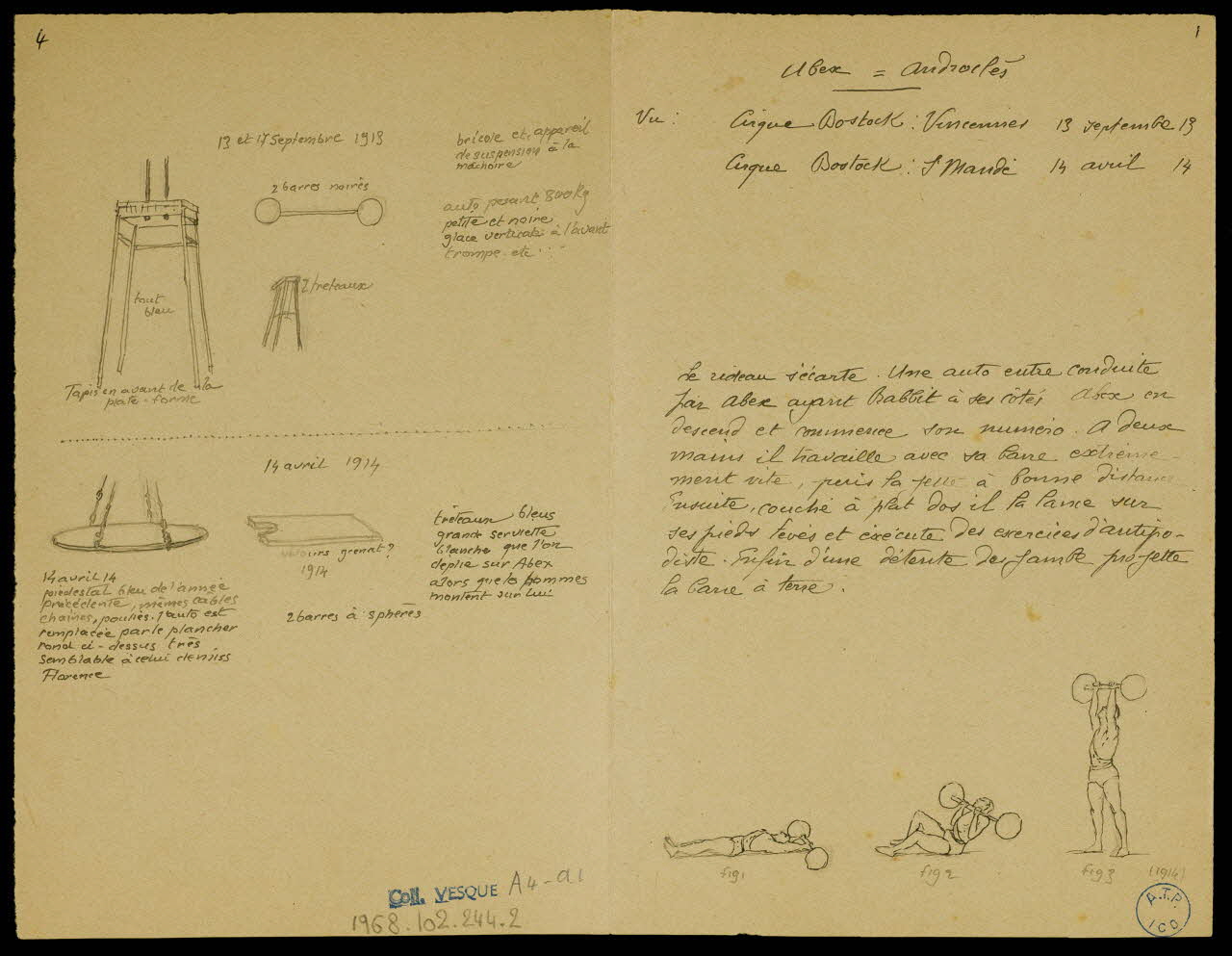 partie d'un ensemble de dessins Abex = Androclès 1968.102.244.2 Photo Mucem