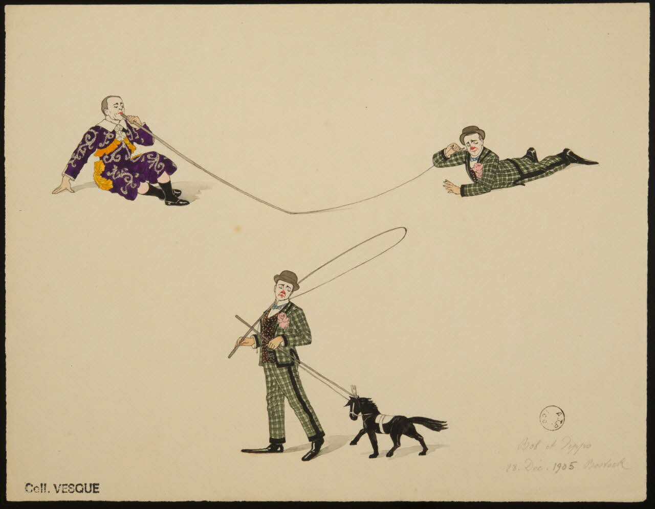 partie d'un ensemble de dessins Bob et Pippo  28. Déc. 1905. Bostock 1968.102.2440 Photo Mucem