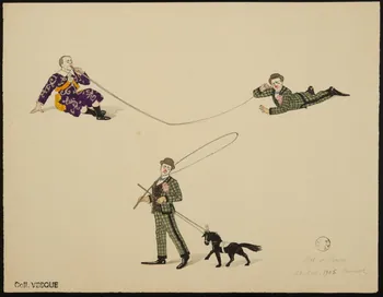 partie d'un ensemble de dessins Bob et Pippo  28. Déc. 1905. Bostock 1968.102.2440  Photo Mucem