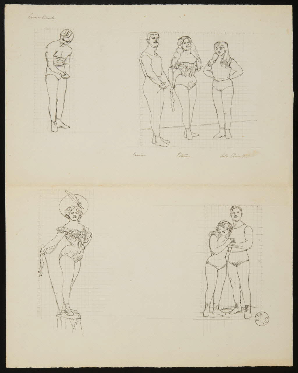 partie d'un ensemble de dessins Enrico Pissiuti 1968.102.2443.14 Photo Mucem