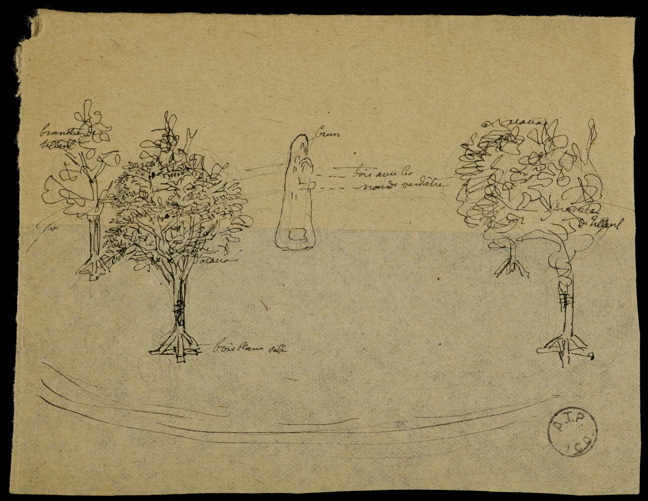 partie d'un ensemble de dessins Piste de cirque 1968.102.2443.9 Photo Mucem