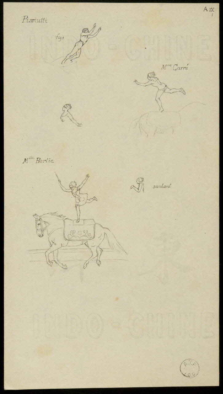 partie d'un ensemble de dessins Pissiutti  Mlle Bertie 1968.102.2444.18 Photo Mucem