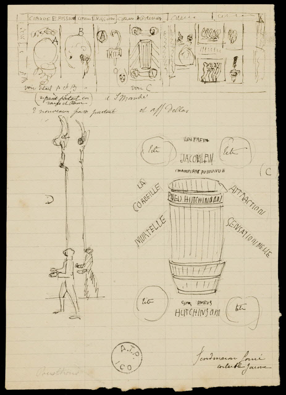 partie d'un ensemble de dessins LA  CORBEILLE  MORTELLE 1968.102.2446.4 Photo Mucem