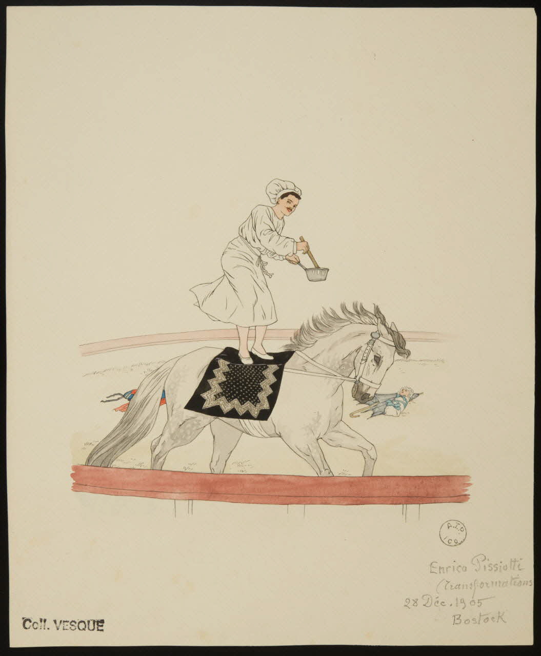 partie d'un ensemble de dessins Enrico Pissiutti  (Transformations)  28 Déc. 1905  Bostock 1968.102.2452.2 Photo Mucem