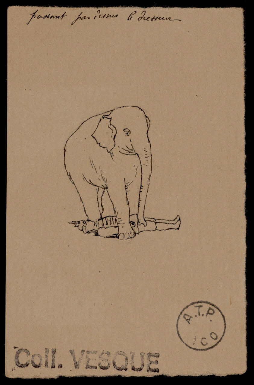 partie d'un ensemble de dessins passant par dessus le dresseur 1968.102.2467.5 Photo Mucem