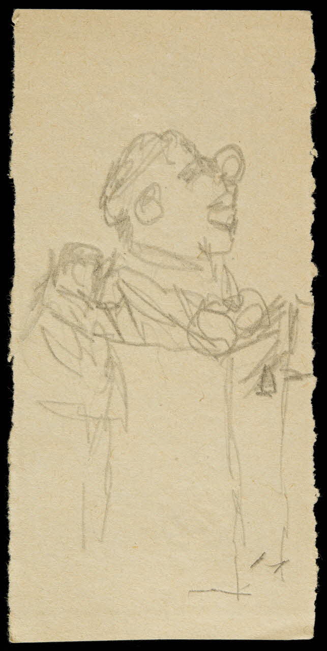 partie d'un ensemble de dessins Profil de clown 1968.102.2490.13 Photo Mucem