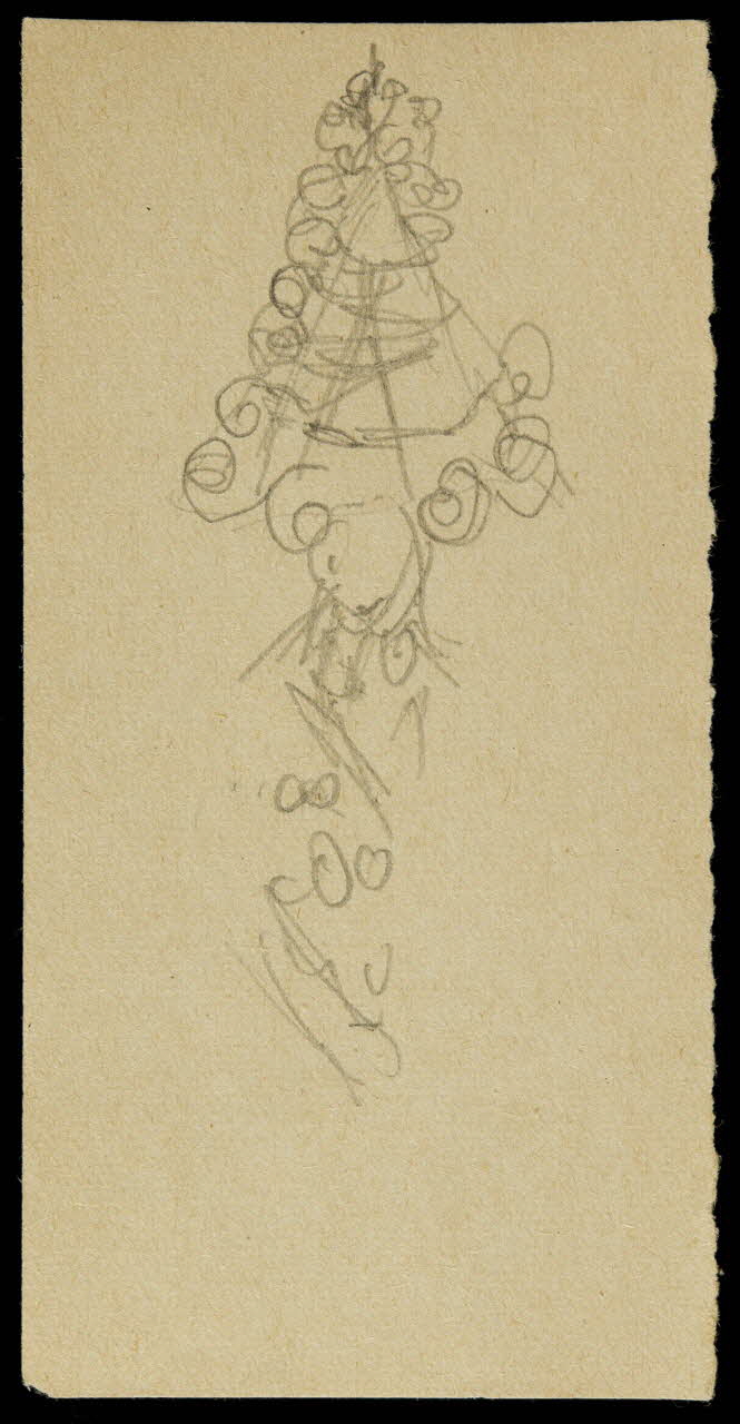 partie d'un ensemble de dessins Esquisse de coiffure 1968.102.2490.37 Photo Mucem