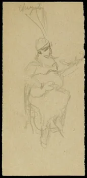 partie d'un ensemble de dessins Femme jouant de la guitare 1968.102.2490.43 Photo Mucem